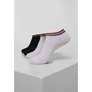 Urban Classics Rainbow Socks No Show 4-Pack black/white - 35–38