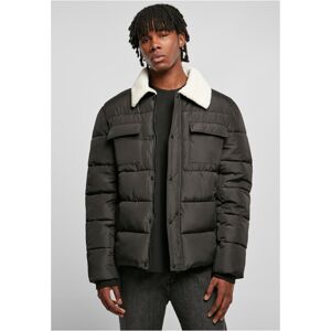 Urban Classics Sherpa Collar Padded Shirt Jacket black - XL