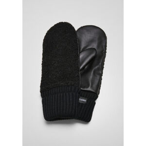 Urban Classics Sherpa Imitation Leather Gloves black - S/M