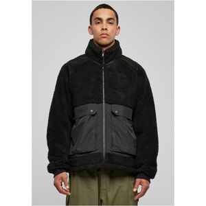 Urban Classics Short Raglan Sherpa Jacket black/black - XXL