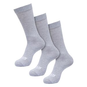 Urban Classics Simple Flat Knit Socks 3-Pack heathergrey - 39–42