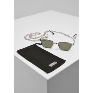 Urban Classics Sunglasses Kalymnos With Chain silver/green - UNI