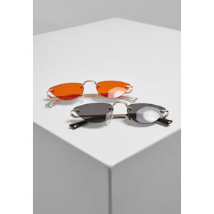 Urban Classics Sunglasses Manhatten 2-Pack silver/black+gold/orange - UNI