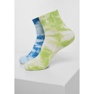 Urban Classics Tie Dye Socks Short 2-Pack green/blue - 35–38