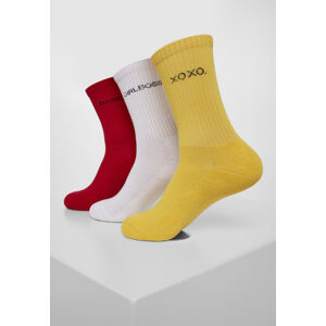 Urban Classics Wording Socks 3-Pack yellow/red/white - 47–50